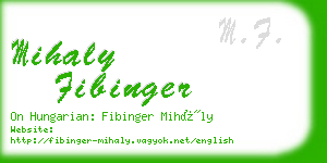 mihaly fibinger business card
